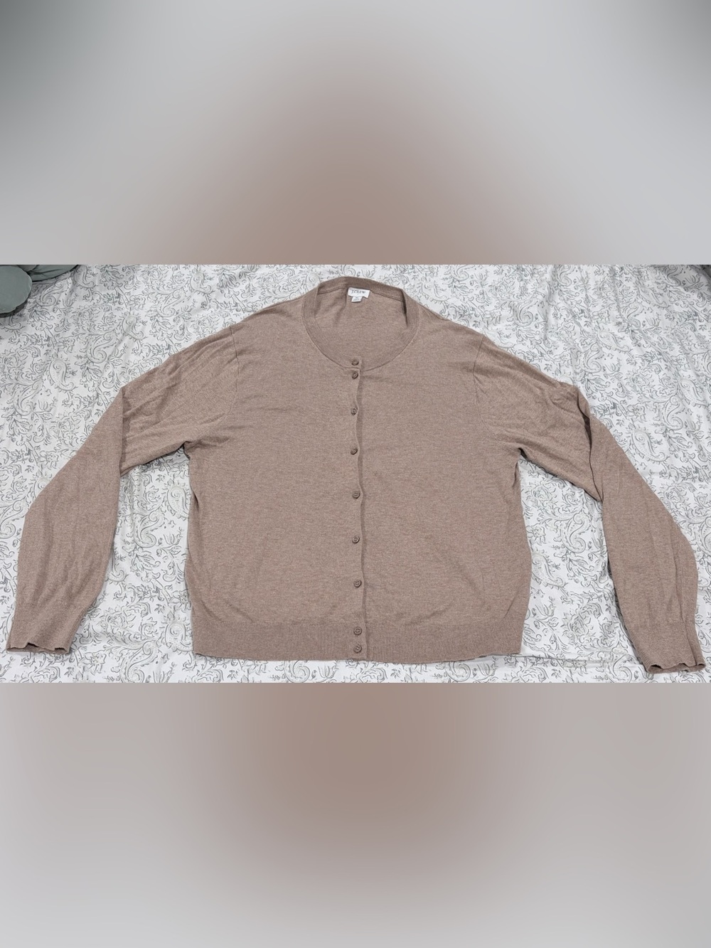 J. Crew Button-Front Cardigan in Taupe
